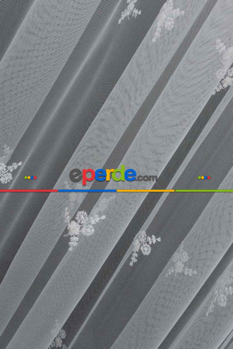 Salon Tül - Serpme Desen Grek Petek Tül Salon Oturma Odası Tül Perde Nakış İşleme Model