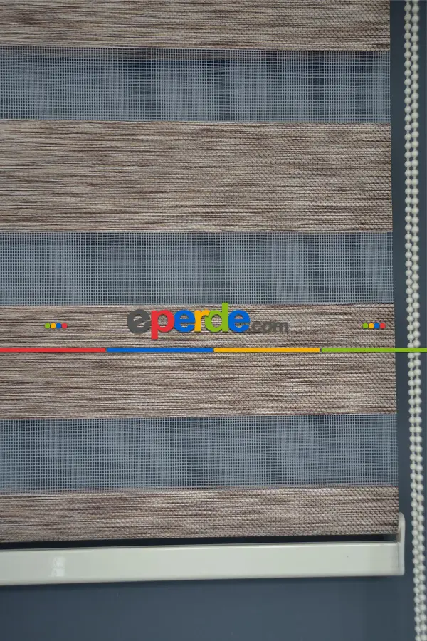 Halim Perdesan Bz-255 Açık Kahve Renk Etekli Veya Eteksiz Zebra Stor Perde