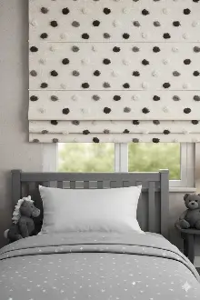 Katlamalı Fon Perde – Ponpon Desenli Mekanizmalı Perde