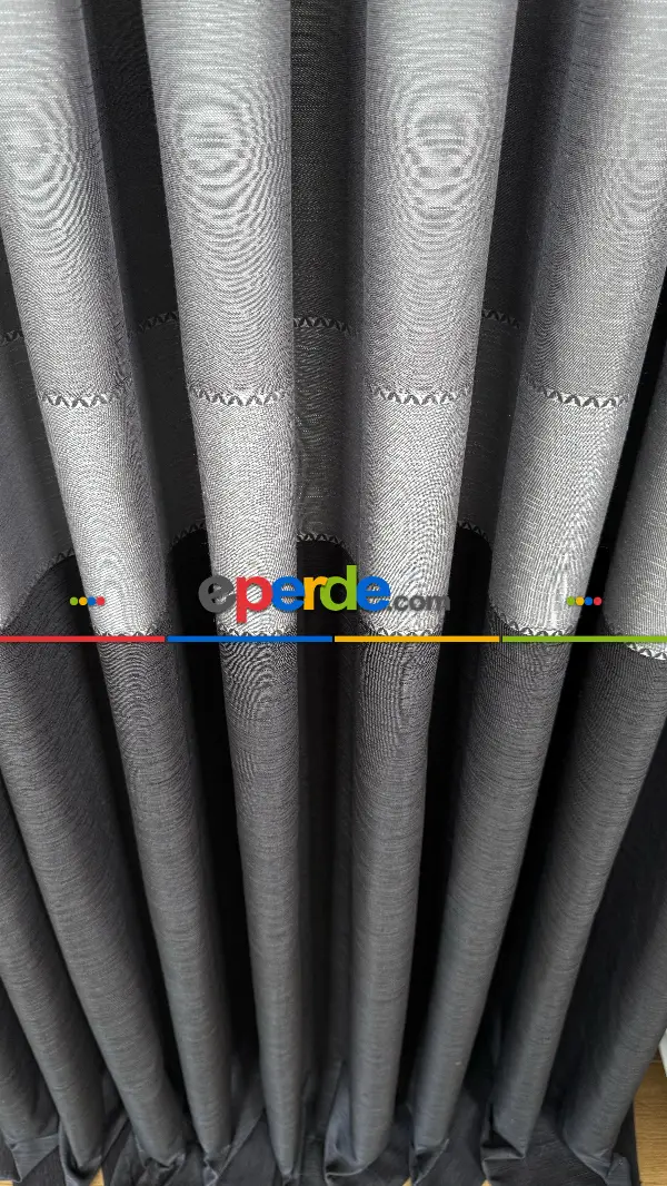 Açık Gri Ve Antrasit Gri Jakar Dokuma Fon Perde, Premium Kalite Serisi