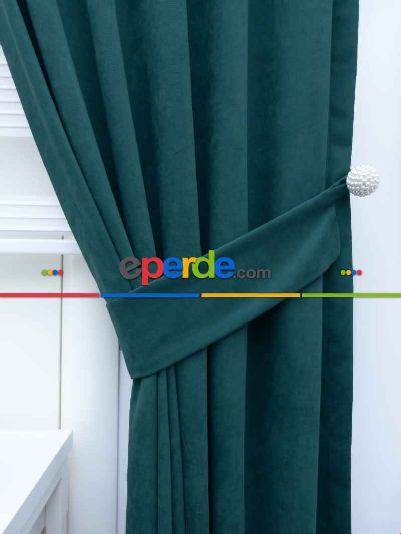 Bebek Odası - Petrol Mavi - Düz Fon Perde 820