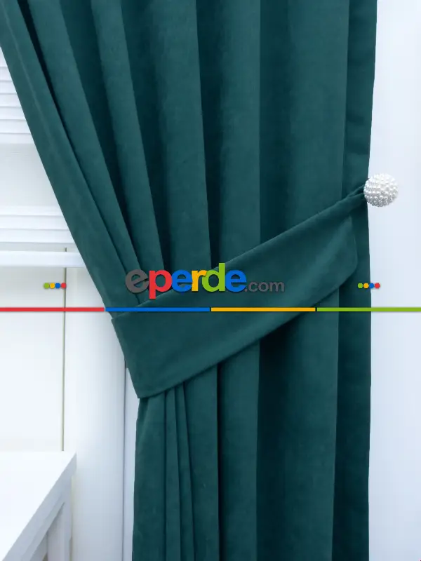 Bebek Odası - Petrol Mavi - Düz Fon Perde 820