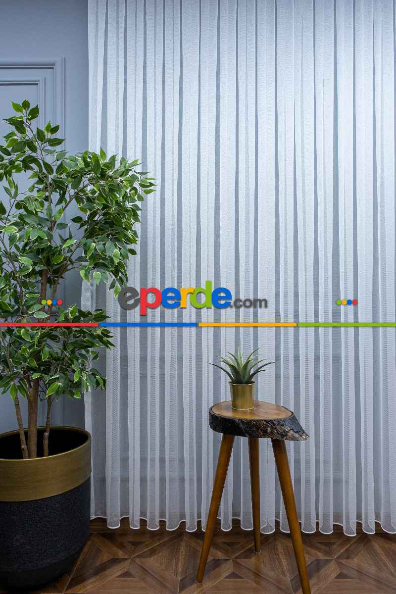 Mutfak - Torino Salon Odası Düz Tül Perde- Ekru