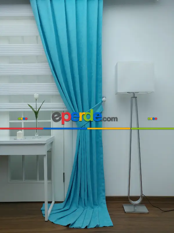 Turkuaz - Düz Fon Perde- Turkuaz
