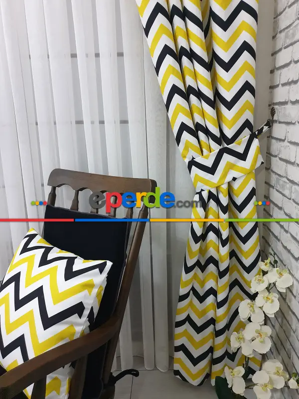 Mutfak Fon Perde- Siyah