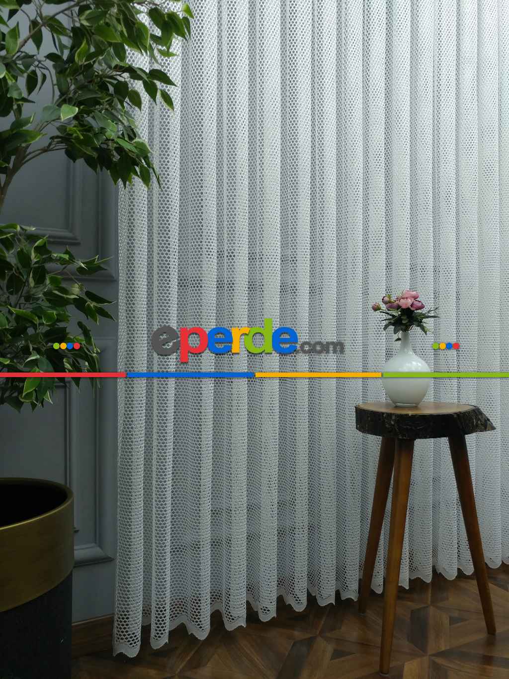 Degrade Geçişli File Tül 1.kalite Son Trend !!!- Ekru