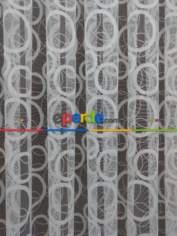 Spor Desen Fransız Dantel Tül Perde & Kruvaze Perde- Ekru