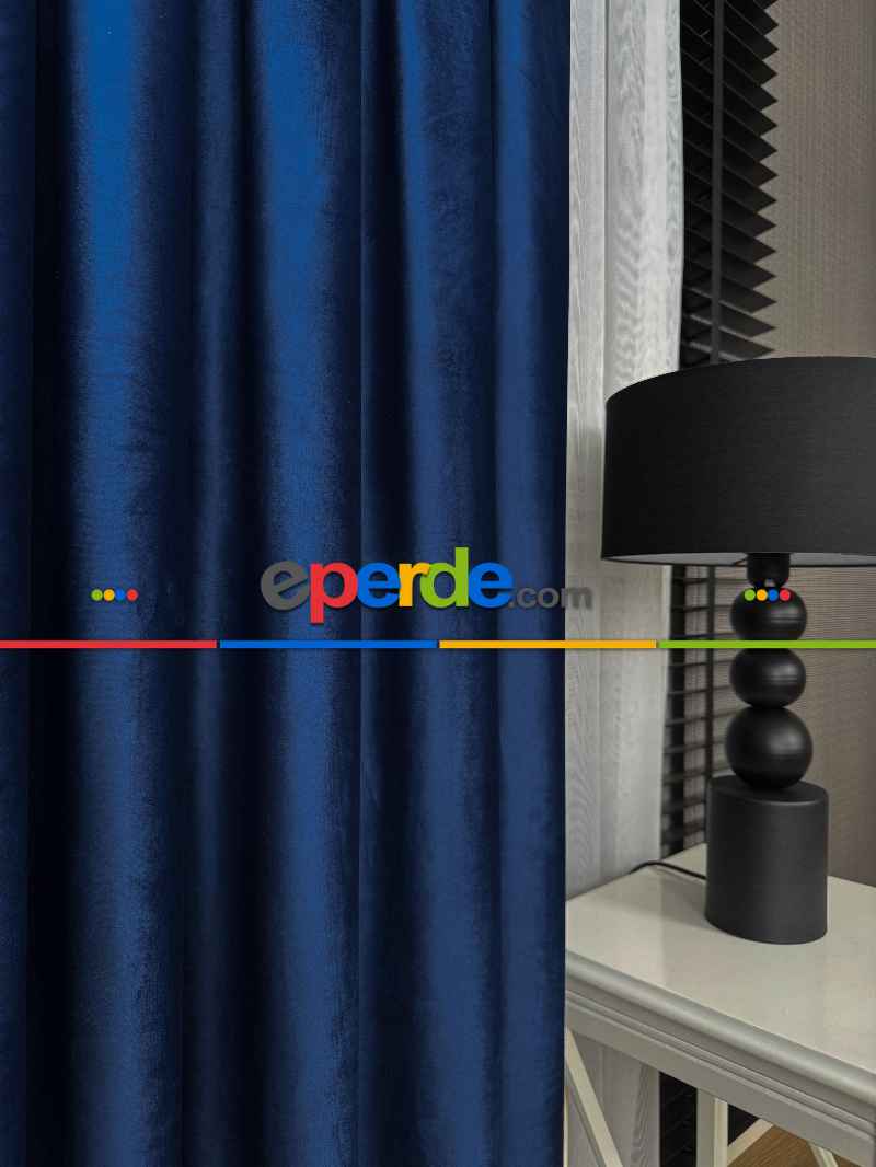 Koyu Lacivert İthal Kadife Fon Perde, Premium Kalite Serisi Kadife Fon Perde