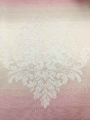 Renk Geçişli Jakar Desenli Salon Fon Perdesi - Kızıl - Pembe - Bej- Bej-pembe-kiremit Rengi