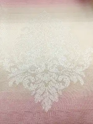 Renk Geçişli Jakar Desenli Salon Fon Perdesi - Kızıl - Pembe - Bej- Bej-pembe-kiremit Rengi