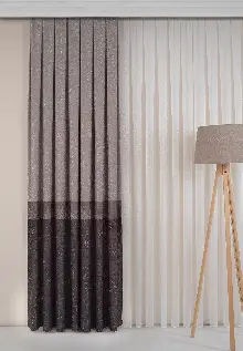 Fon Perde Brillant Flrorus Tasarım Model Renk Yeni Siya Gri Antrasit Fon Perde