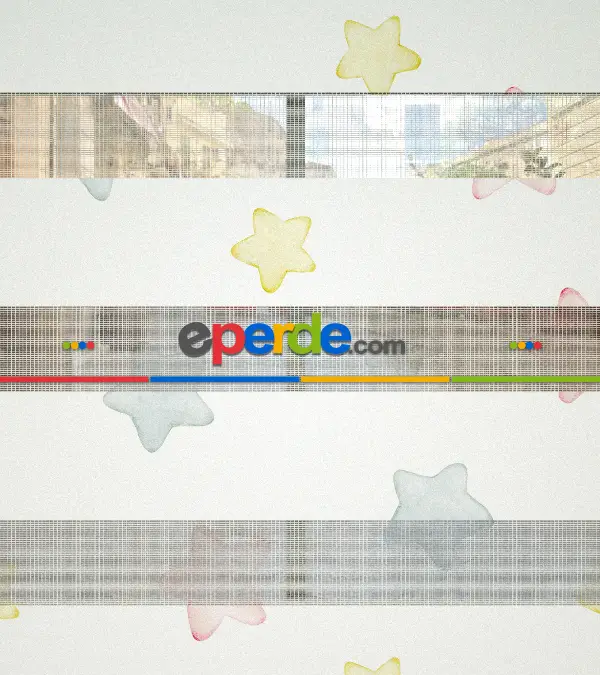 Yıldız Desenli Baskılı Zebra Perde- Çok Renkli