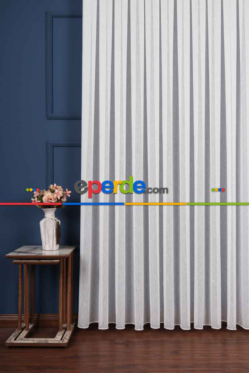 Balık Sırtı Düz Tül Perde - Premium Seri - Ütü İstemez