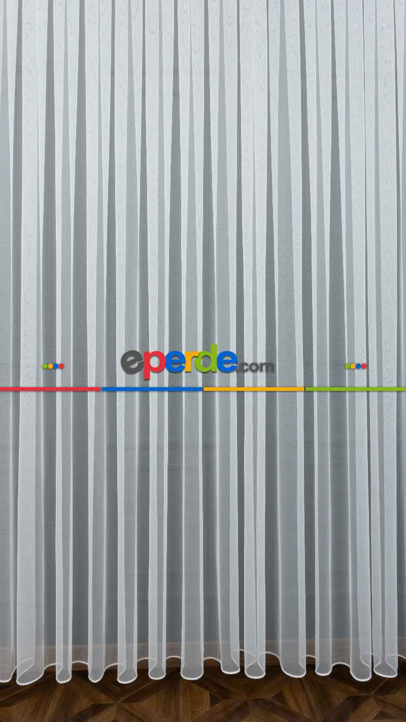 Çocuk Odası - Grek Tül Düz Zemin Dökümlü Ekru Tül- Ekru