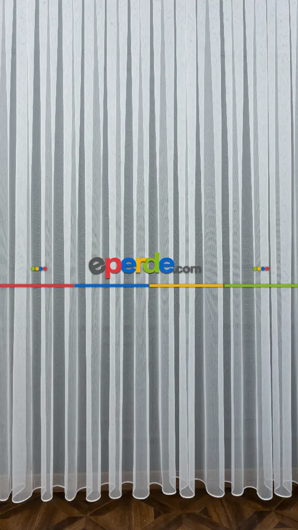 Çocuk Odası - Grek Tül Düz Zemin Dökümlü Ekru Tül- Ekru