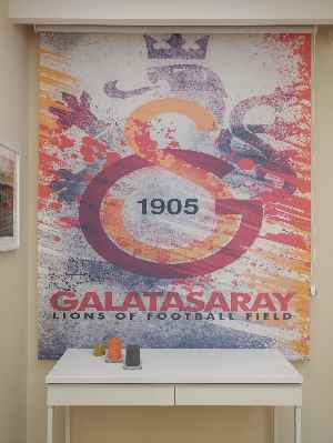 Gs Taraftar Galatasaray Dijital Baskılı Stor Perde- Gri-Füme-Antrasit-Kırmızı-Sarı-Turuncu