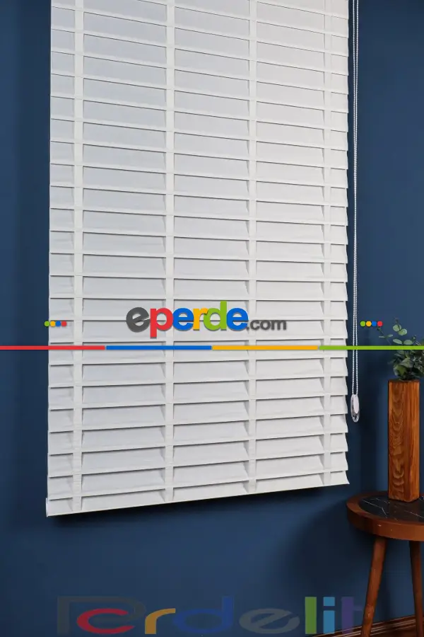 Perdelit Beyaz 50mm Silüet Kumaş Jaluzi Perde