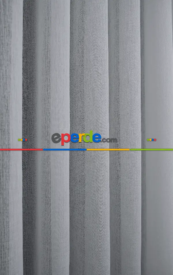 Kum Düz Tül Perde - Ekru - Kurşunlu Tül