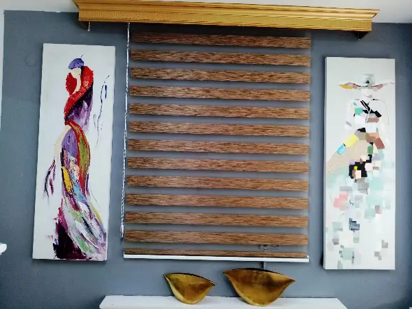 Oturma Odası - Bambu Zebra 2021 Sezonu Kahverengi Kırçıllı A Kalite Bambu Zebra Perde- Kahve Koyu