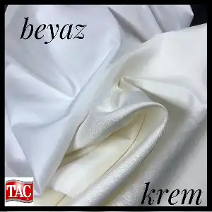 Güneşlik Perde Taç Marka Saten Güneşlik- Beyaz
