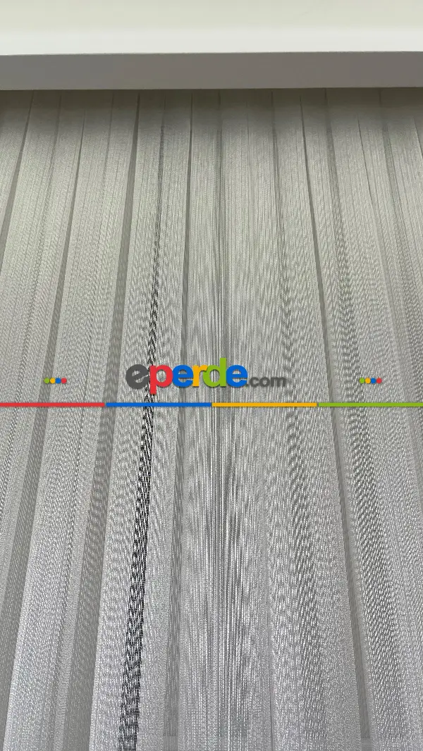 mutfak - Düz Çizgili Tül - İnci Tül - Dönergücü- Ekru