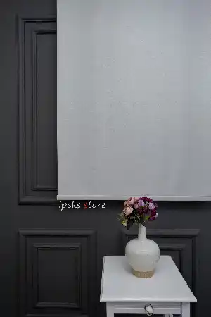Stor Perde Kalın Kumaş Yaldızlı Açık Gri Renk A Kalite