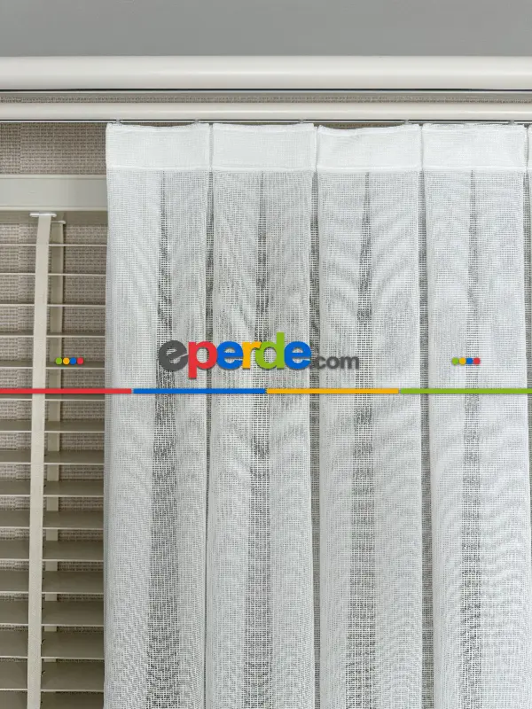 Salon Tül Perde - Brillant Tül Perde, Premium Seri, Kurşunlu Tül