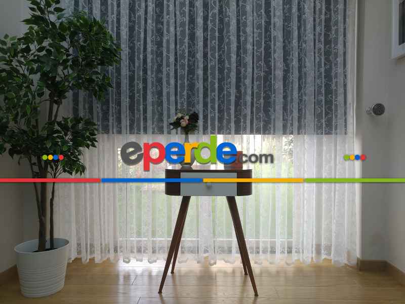 Yatak Odası - ( Orjinal ) Taç Salon Fransız Dantel Sarmaşık Tül Perde 