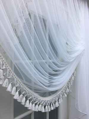 Kampanyalı Saçak Dahil Fiyat - Düz Tül Kruvaze Perde- Ekru