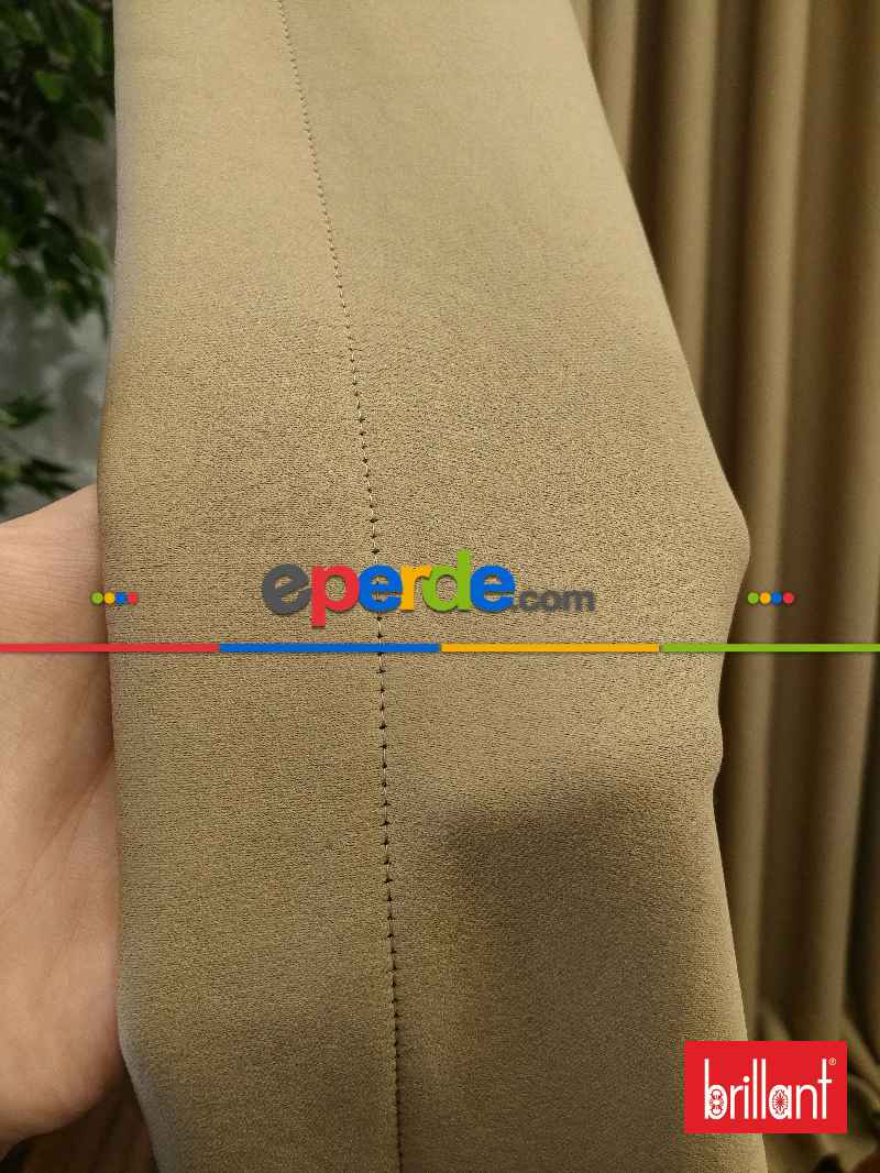 %95 Brillant Karartma Blackout Hardal Bej Renk Fon Perde- Bej-açık Vizon-hardal