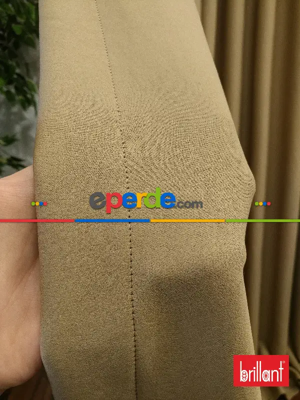 Yatak Odası - Brillant Karartma Blackout Hardal Bej Renk Fon Perde- Bej-açık Vizon-hardal