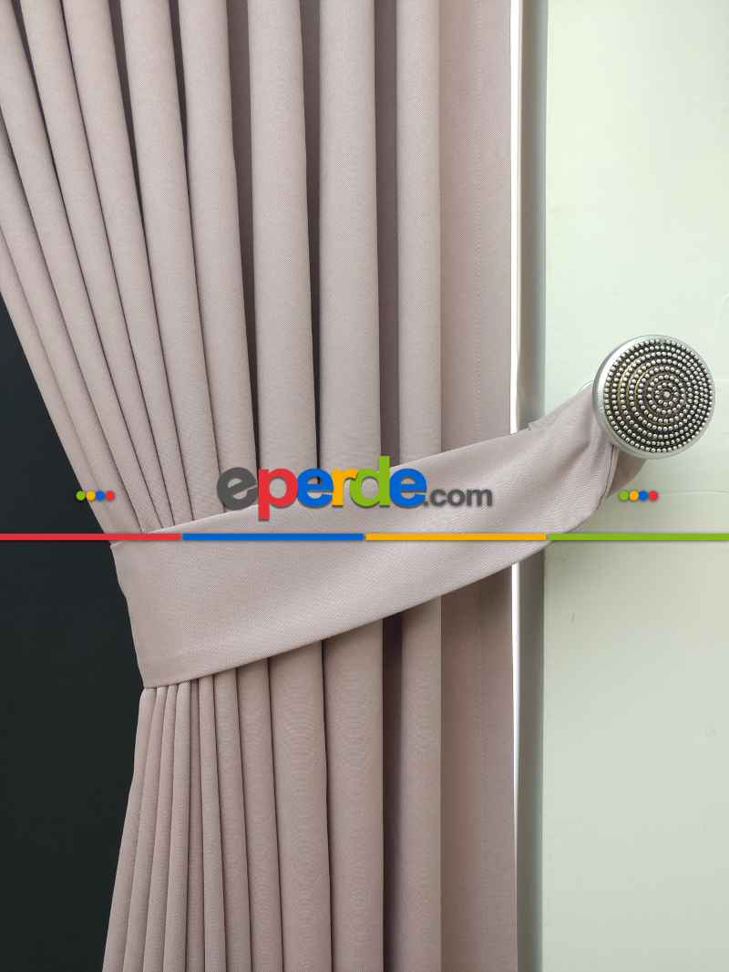 Düz Renk Dökümlü Fon Perde (150)- Pudra Pembe