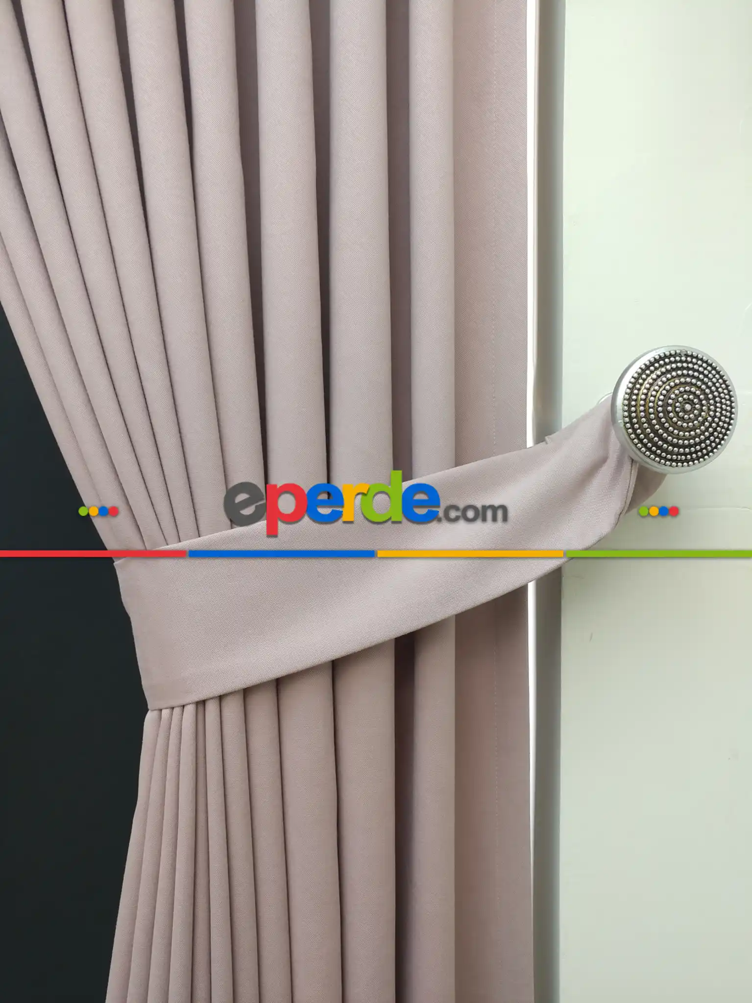 Düz Renk Dökümlü Fon Perde (150)- Pudra Pembe