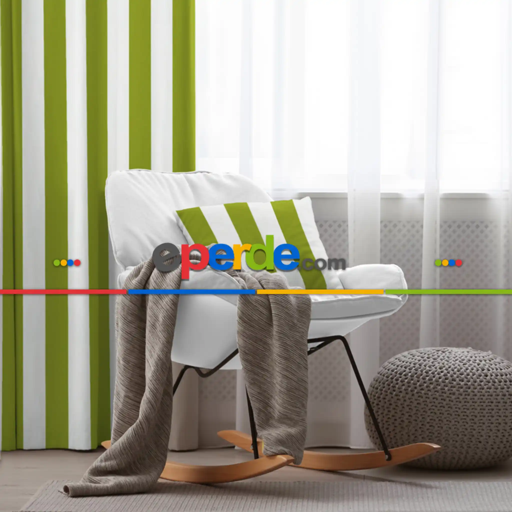 Çizgili Fon Perde Evim1622-6 Kumaşı Kalındır Duck Bezi Değildir