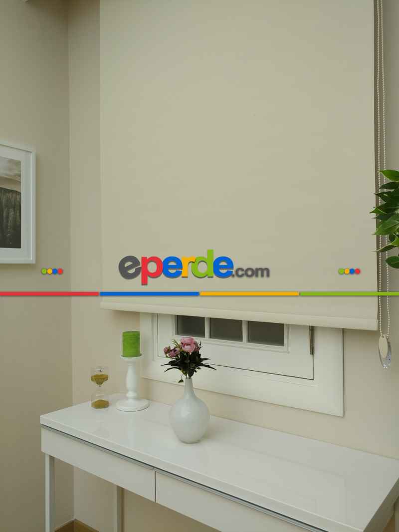 Stor Perde Karartma Blackout (pvc Kaplama) Kalın Dokulu- Krem Koyu