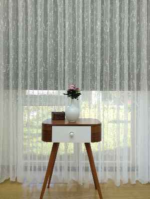 Özel Örme Dokulu Tül Perde- Ekru