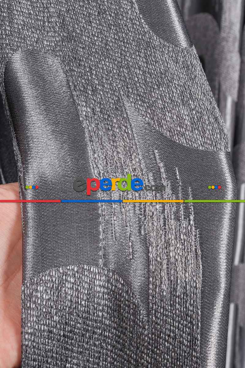 Avantgarde Antrasit Dalgalar Desenli– Modern Jakar Dokuma Fon Perde