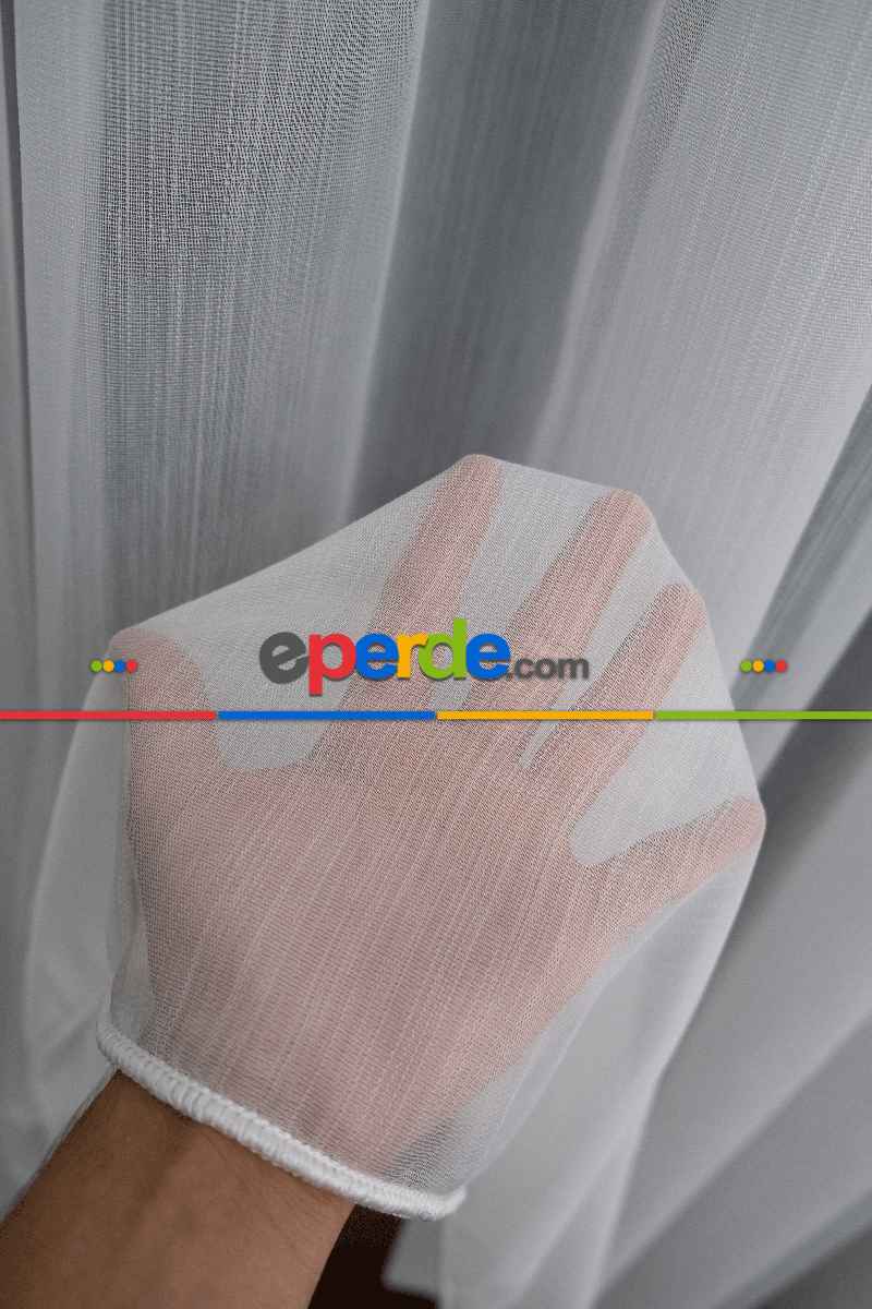 Elmaz Düz Tül Perde - Ekru ( Ütü İstemez ) - Kurşunlu Tül