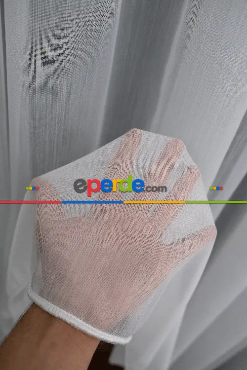 Elmaz Düz Tül Perde - Ekru ( Ütü İstemez ) - Kurşunlu Tül