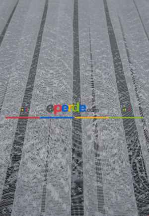 Hazır Ölçülü 2025 Model Tül Perde Modern Desenli Tül - Ekru