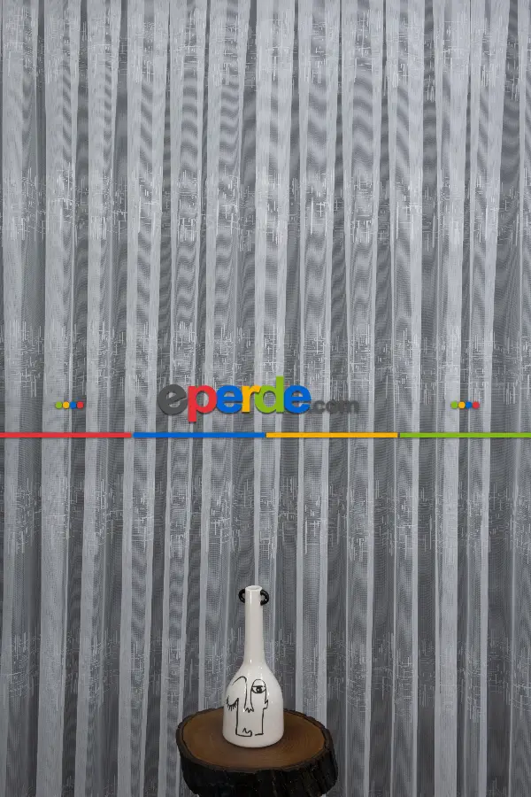 Taç Fransız Dantel Örme Tül Perde Konak153