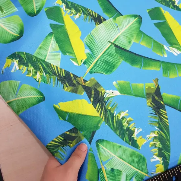 Tropikal Desenli Fon Perde Evm436 -t - Kumaşı Kalındır Duck Bezi Değildir.- Yeşil-Mavi