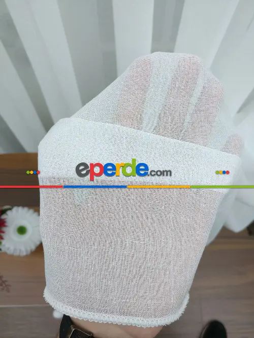 Ekru ( Beyaza Yakın ) - Keten Tül Perde- Beyaz-ekru - Kurşunlu Tül