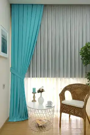 Düz Dökümlü Soft Fon Perde - Turkuaz