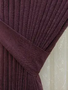 Mürdüm Düz Sade Fon Perde ( Dökümlü Fon )- Mürdüm