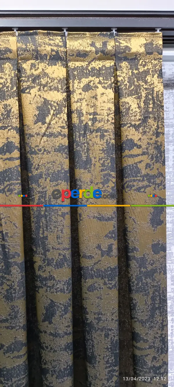 Yatak Odası - 2023 Elit Modern Damask Desenli Fosforlu İplik Dokuma Fon Perde - 1