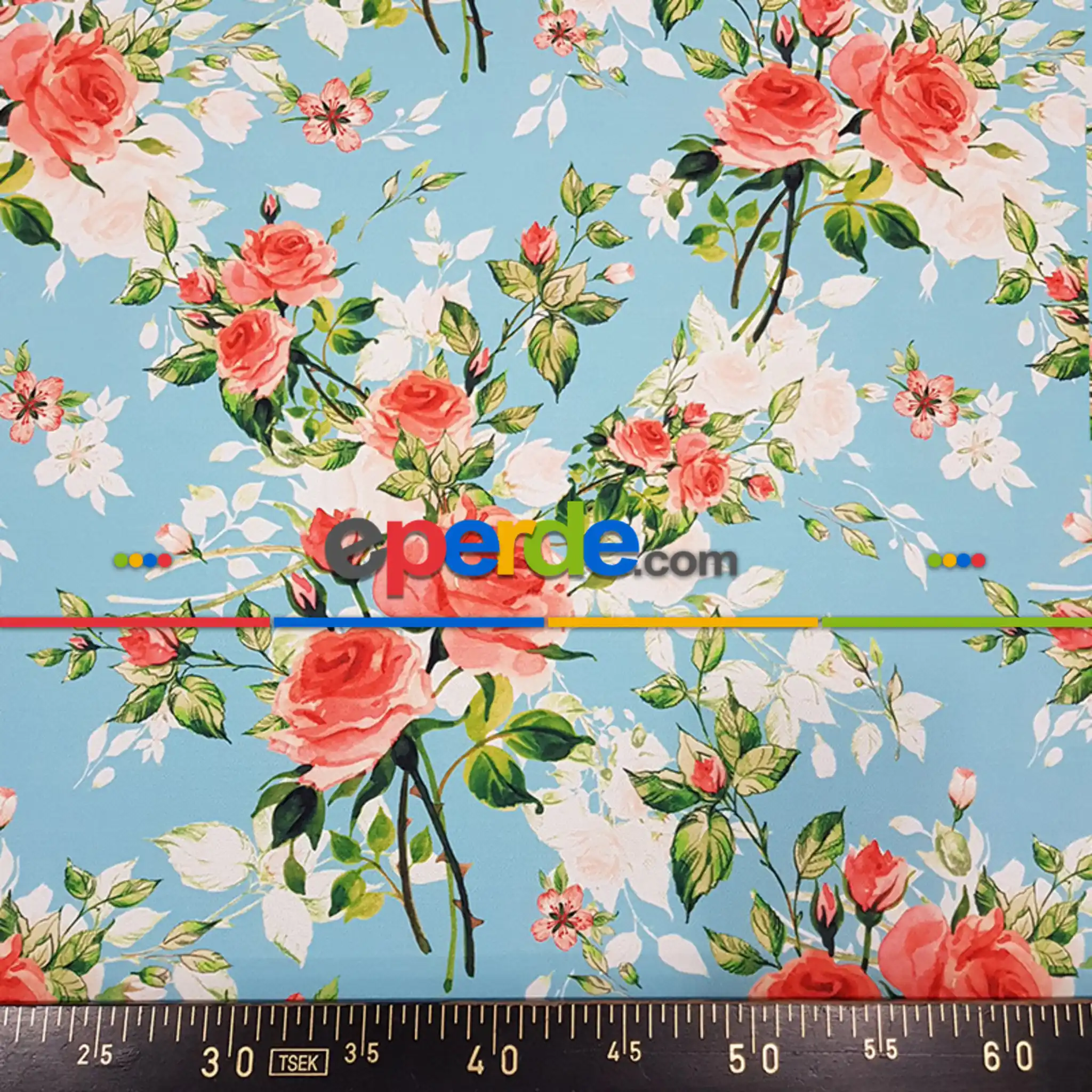 Mutfak Perdesi Kanat Fon Perde Çiçek Desenli- Yeşil