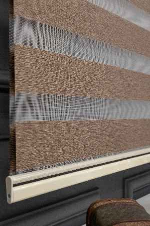 Kahverengi Extra Kalın Bambu Düz Zebra Perde