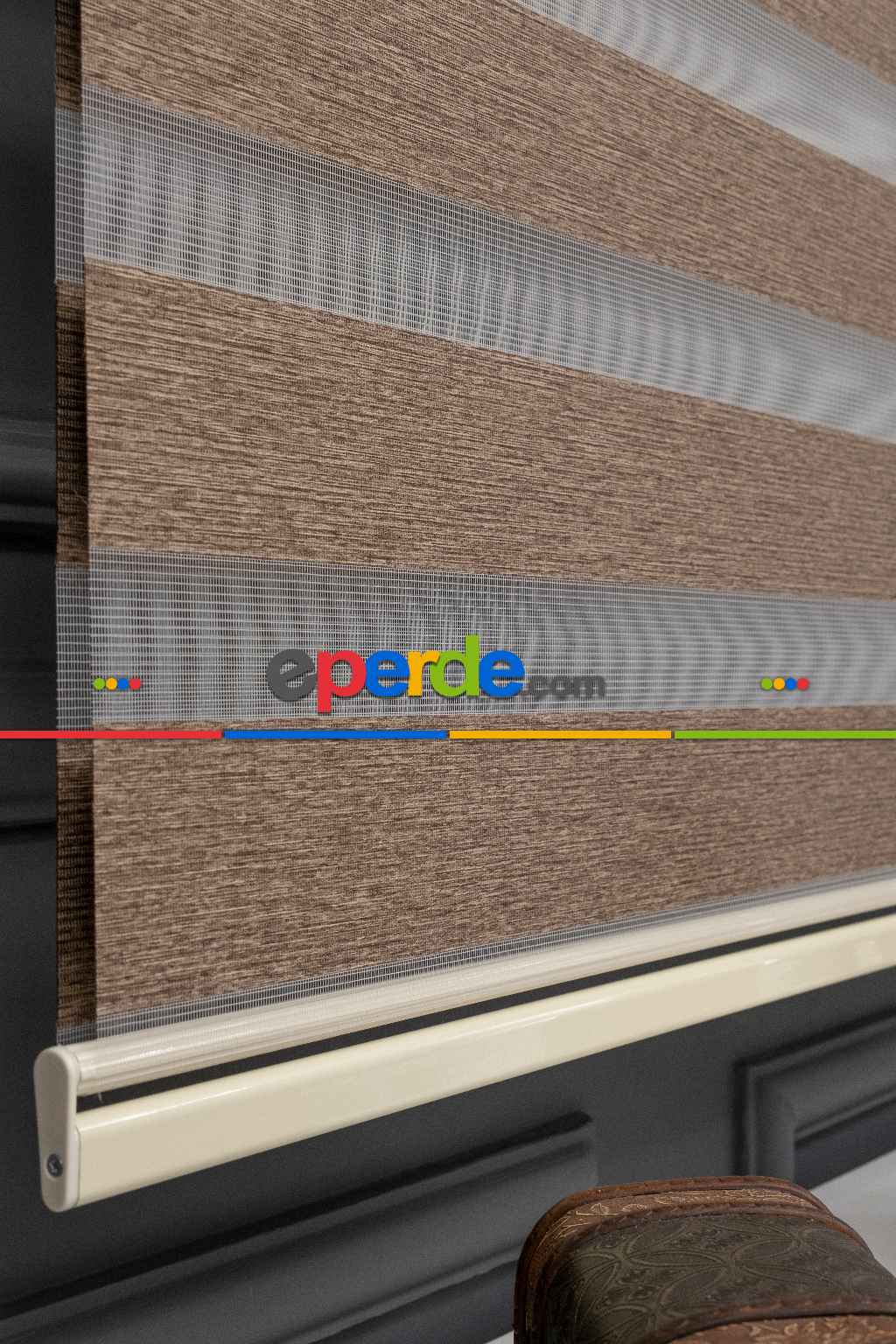 Kahverengi Extra Kalın Bambu Düz Zebra Perde