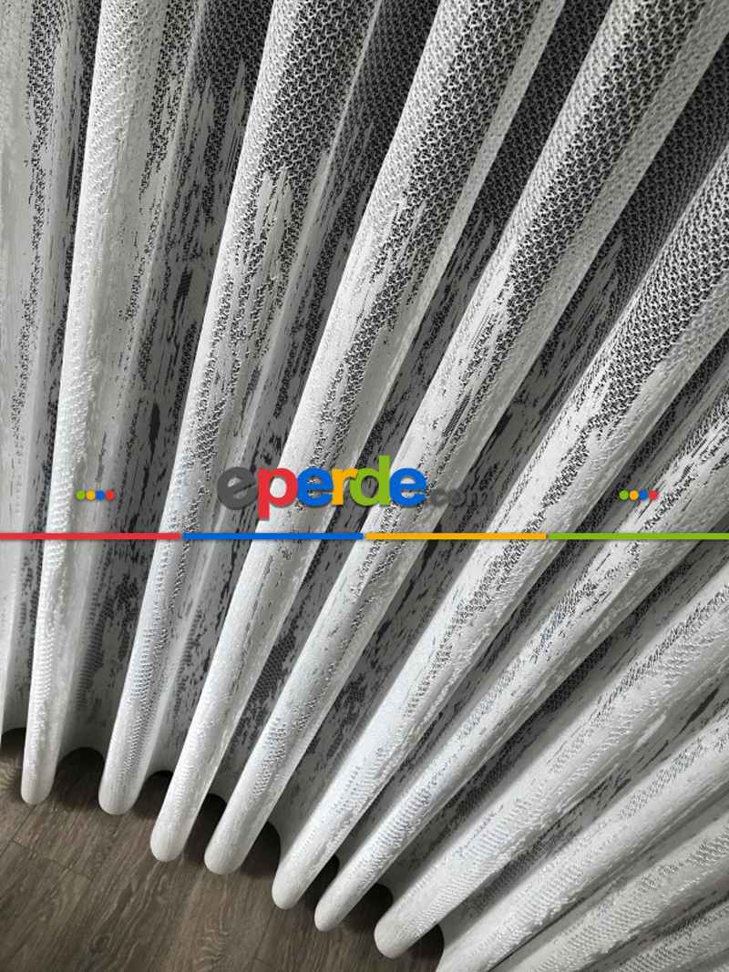 Alev Desen Tül Perde Tek Kanat - Ekru